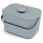 Seau à compost de cuisine YourCasa 5 L gris-bleu avec couvercle et poignée