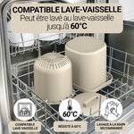 Seau, tamis et couvercle placés dans un lave-vaisselle, lavables jusquà 60 °C
