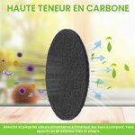 Filtre à charbon avec flèches illustrant labsorption des odeurs alimentaires