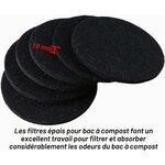 Pile de filtres à charbon de 10 mm dépaisseur, vue en éventail