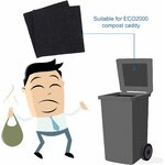 Filtre à charbon placé dans le couvercle dun bac à compost, illustration anti-odeurs
