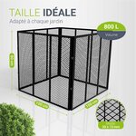 Composteur à grille avec dimensions de 100 x 100 x 80 cm, volume de 800 L et maille de 30 x 15 mm
