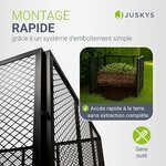 Angle du composteur à grille avec montage par emboitement sans outil et accès au compost mûr