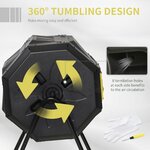 Tambour du composteur rotatif vu de côté, rotation à 360 degrés et trous daération
