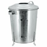 Bac à compost de balcon Aubry Gaspard en métal galvanisé 18 L, couvercle et pieds