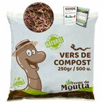 Sachet de 250 g de vers de compost Moutta, environ 500 vers, avec guide d'utilisation