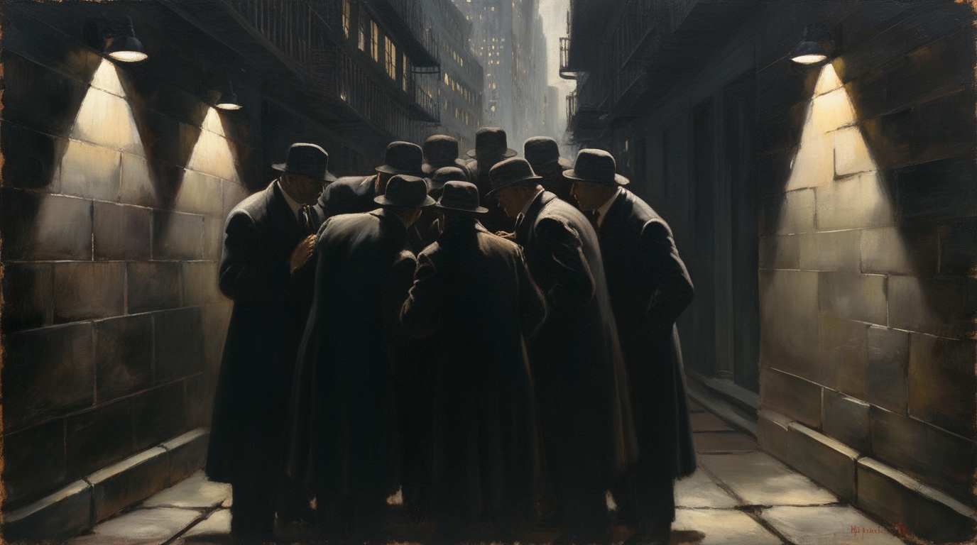 conspiracy concept alley meeting