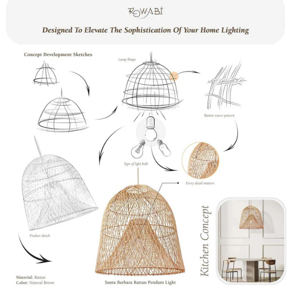 Santa Barbara Rattan Pendant Light (7)