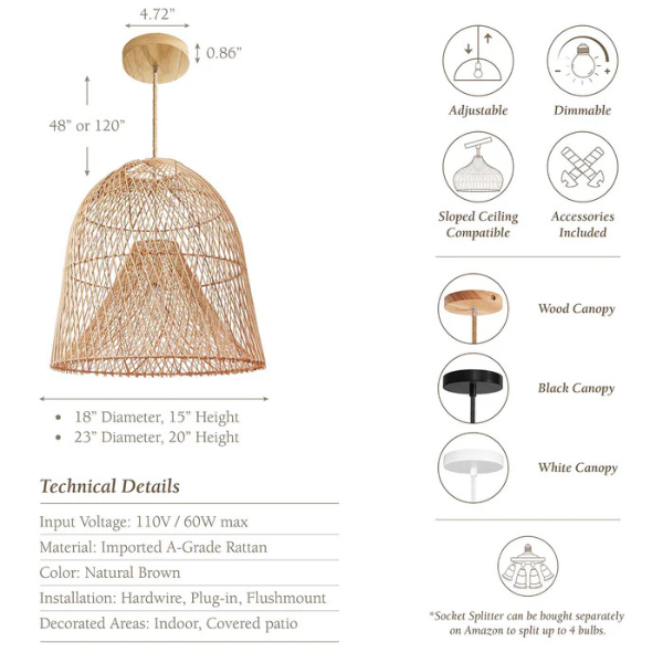 Santa Barbara Rattan Pendant Light (4)