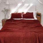 Linen waffle blanket in Terracota (4)