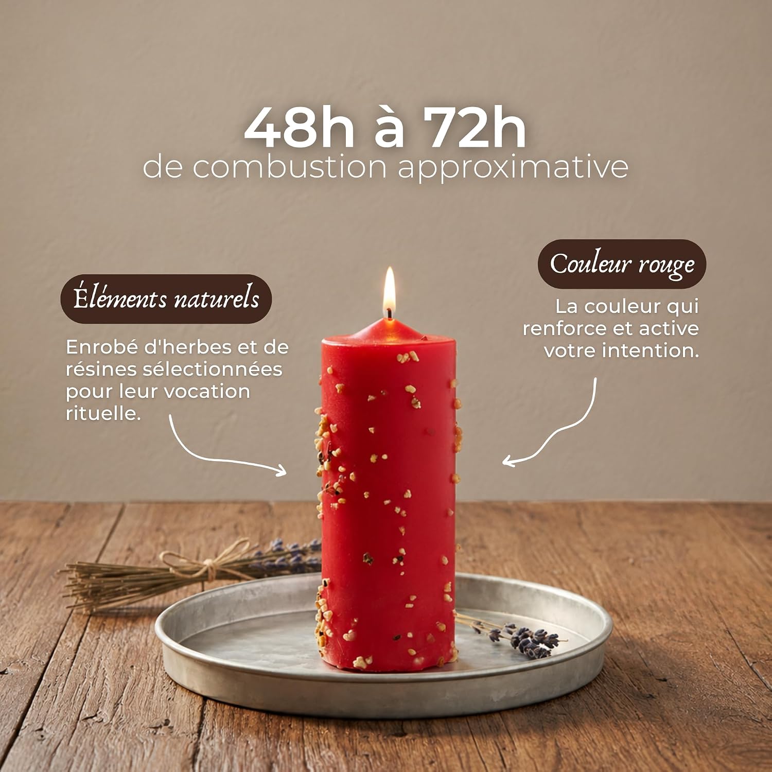 Bougie pour ouvrir de nouveaux chemins et canaliser labondance – dissipe le brouillard de la confusion – rouge, sel et rés 3