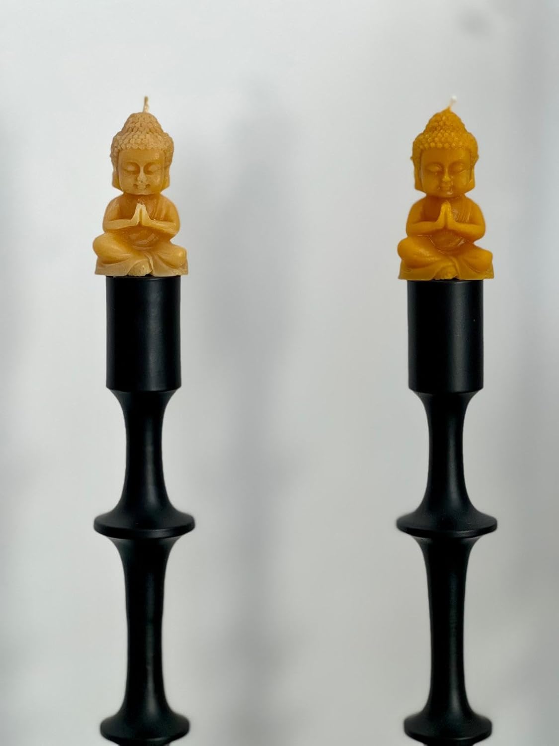 RS Lot de 7 bougies Bouddha - 100 % cire dabeille - Figurines de Bouddha faites à la main en cire naturelle - Pour méditat 7