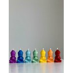 RS Lot de 7 bougies Chakra Bouddha - 100 % cire d'abeille - Figurines chakras faites à la main aux couleurs de l'arc-en-ciel
