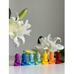 RS Lot de 7 bougies Chakra Bouddha - 100 % cire dabeille - Figurines chakras faites à la main aux couleurs de larc-en-cie 3