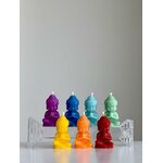 RS Lot de 7 bougies Chakra Bouddha - 100 % cire dabeille - Figurines chakras faites à la main aux couleurs de larc-en-cie 5
