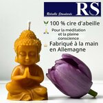 RS Lot de 7 bougies Bouddha - 100 % cire dabeille - Figurines de Bouddha faites à la main en cire naturelle - Pour méditat 2