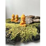 RS Lot de 7 bougies Bouddha - 100 % cire dabeille - Figurines de Bouddha faites à la main en cire naturelle - Pour méditat 6