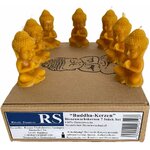 RS Lot de 7 bougies Bouddha - 100 % cire dabeille - Figurines de Bouddha faites à la main en cire naturelle - Pour méditat 9