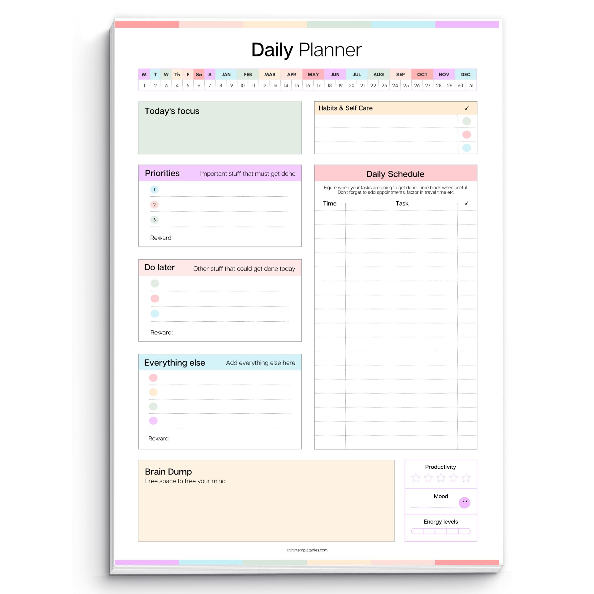 ADHD Daily Planner Notepad for Neurodivergent Adults - Productivity Daily Planner Desk Pad &amp; Task Management to Stay Organize