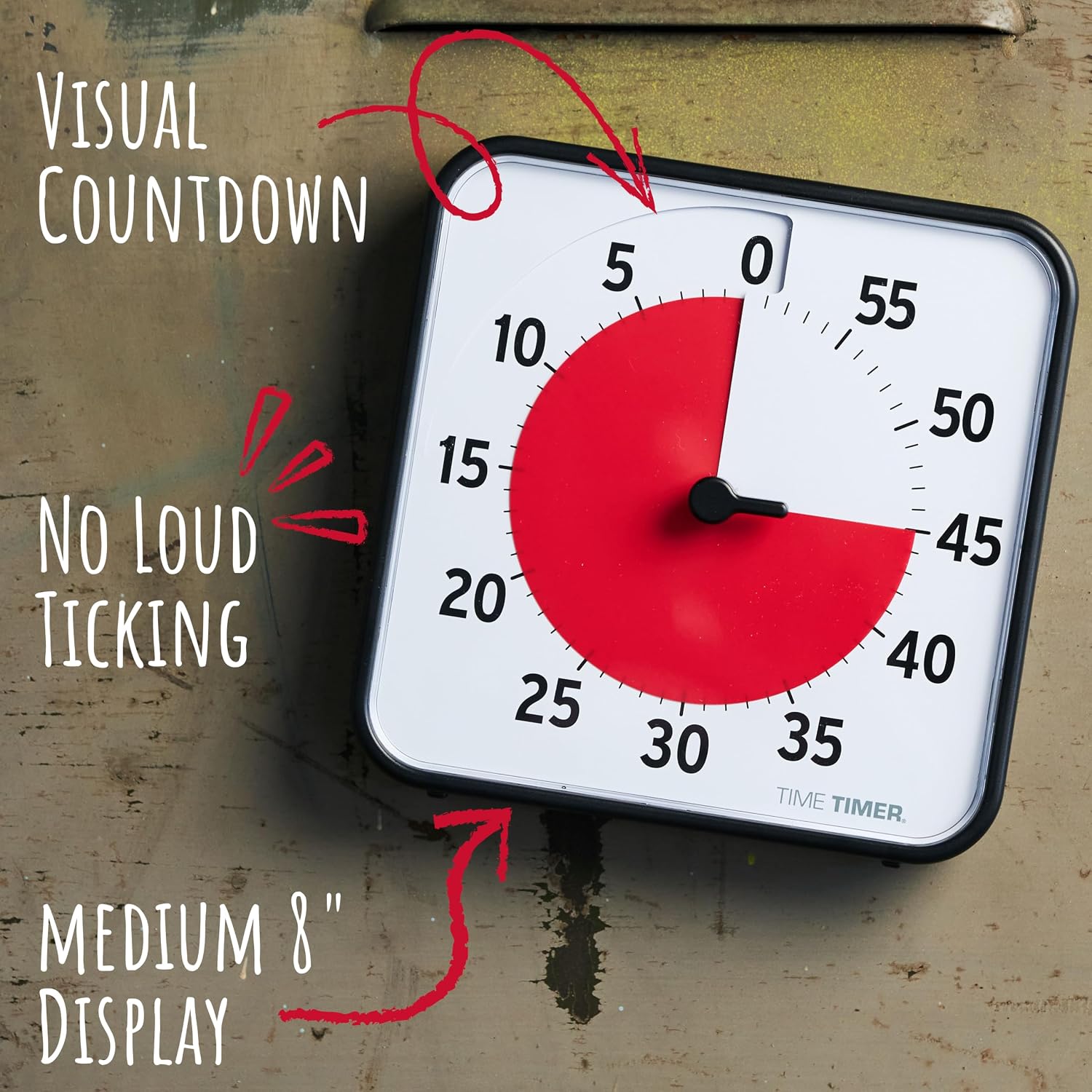 TIME TIMER 8 inch Visual Timer - 60 Minute Kids Desk Countdown Clock with Dry Erase Activity Card, Also Magnetic - for Kids 2