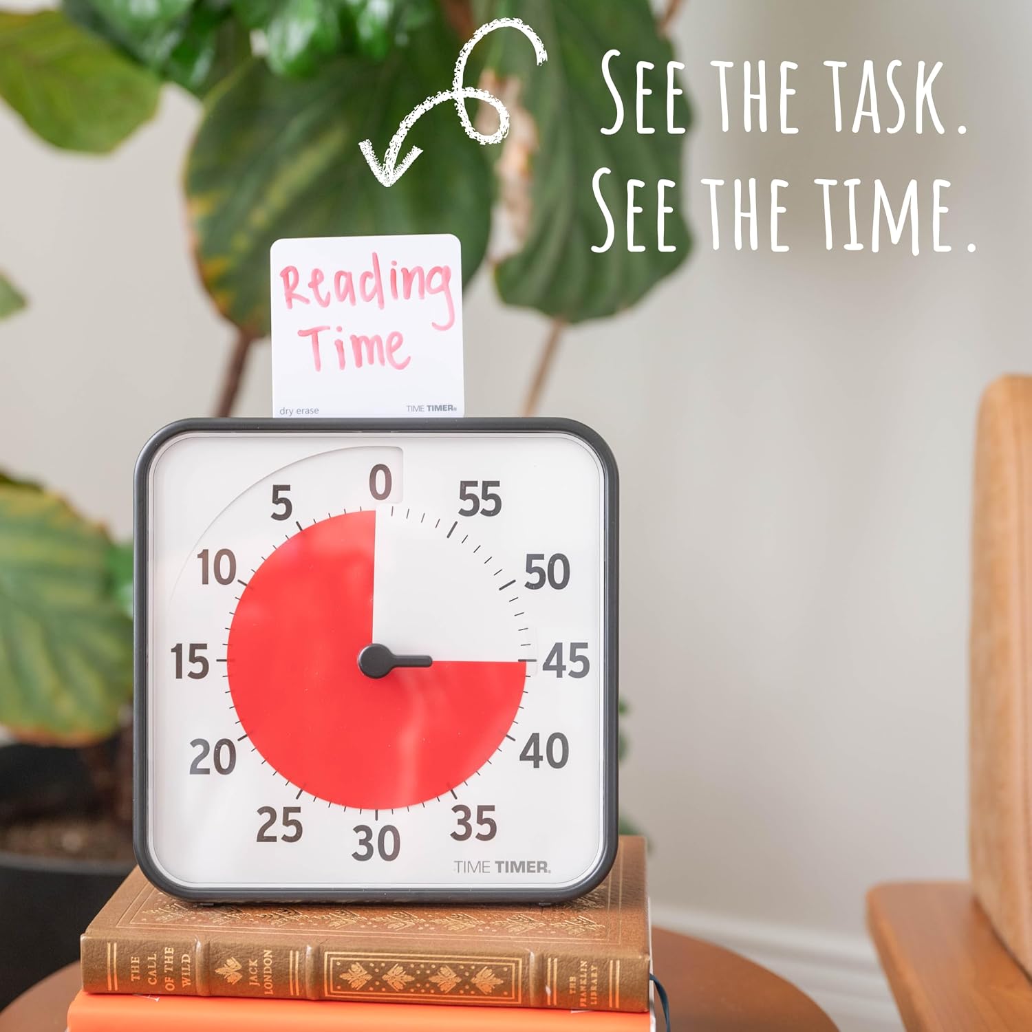 TIME TIMER 8 inch Visual Timer - 60 Minute Kids Desk Countdown Clock with Dry Erase Activity Card, Also Magnetic - for Kids 6