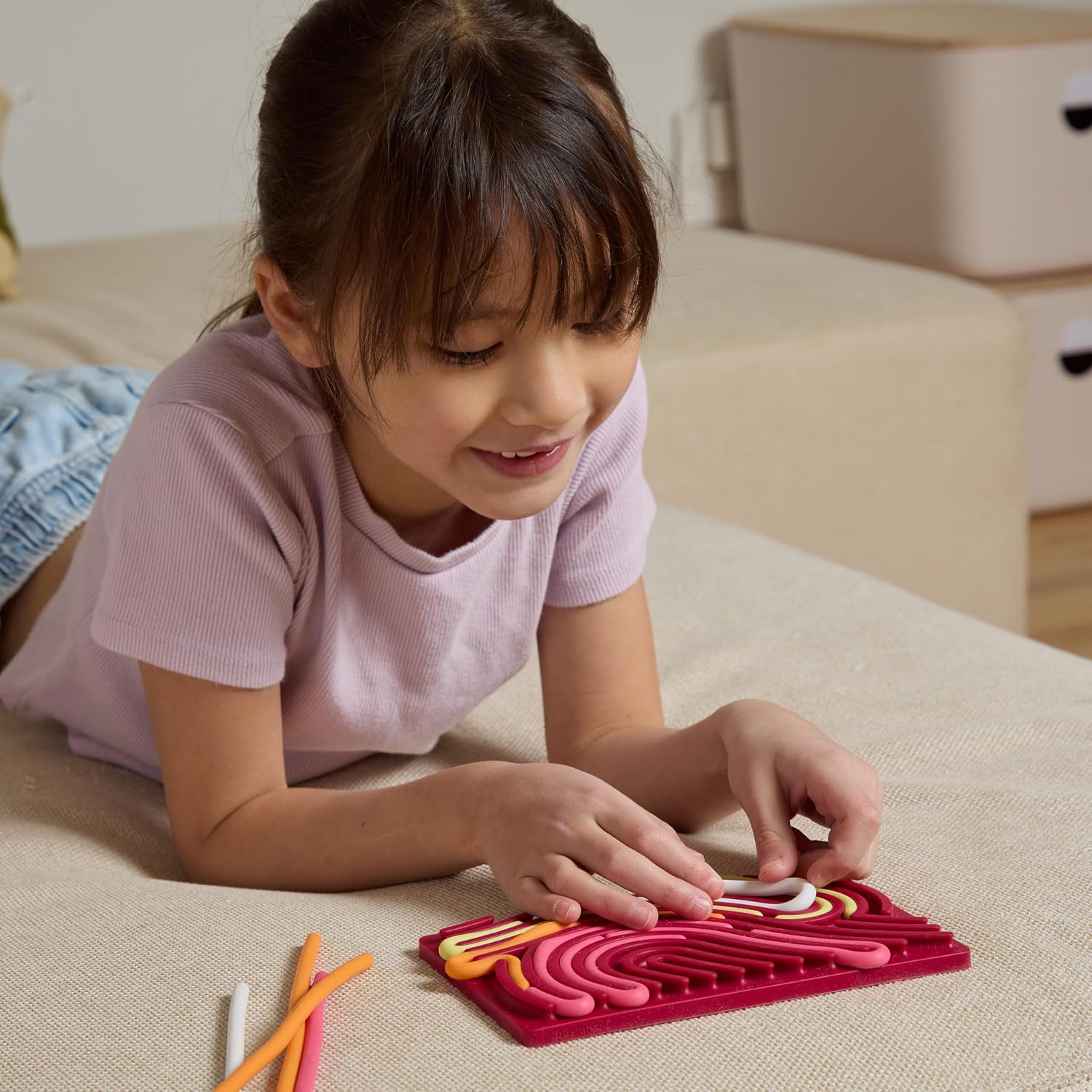 Pushpeel Sensory Activity Board: Silicone Fidget Toy for Calming, Stress, Anxiety, ADHD &amp; Autism | Silent, No Mess | Kids 3 2