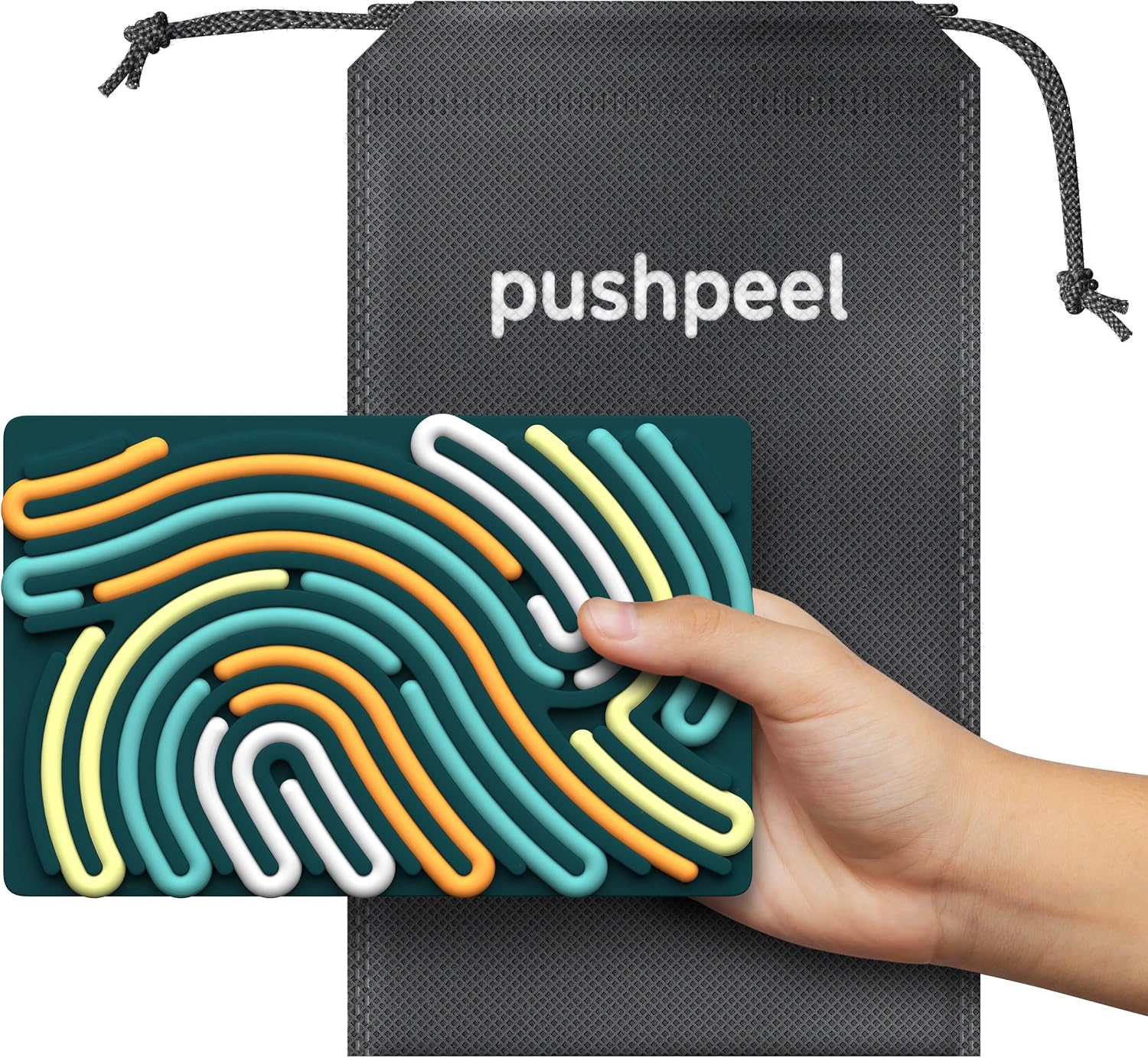 Pushpeel Sensory Activity Board: Silicone Fidget Toy for Calming, Stress, Anxiety, ADHD &amp; Autism | Silent, No Mess | Kids 3 8