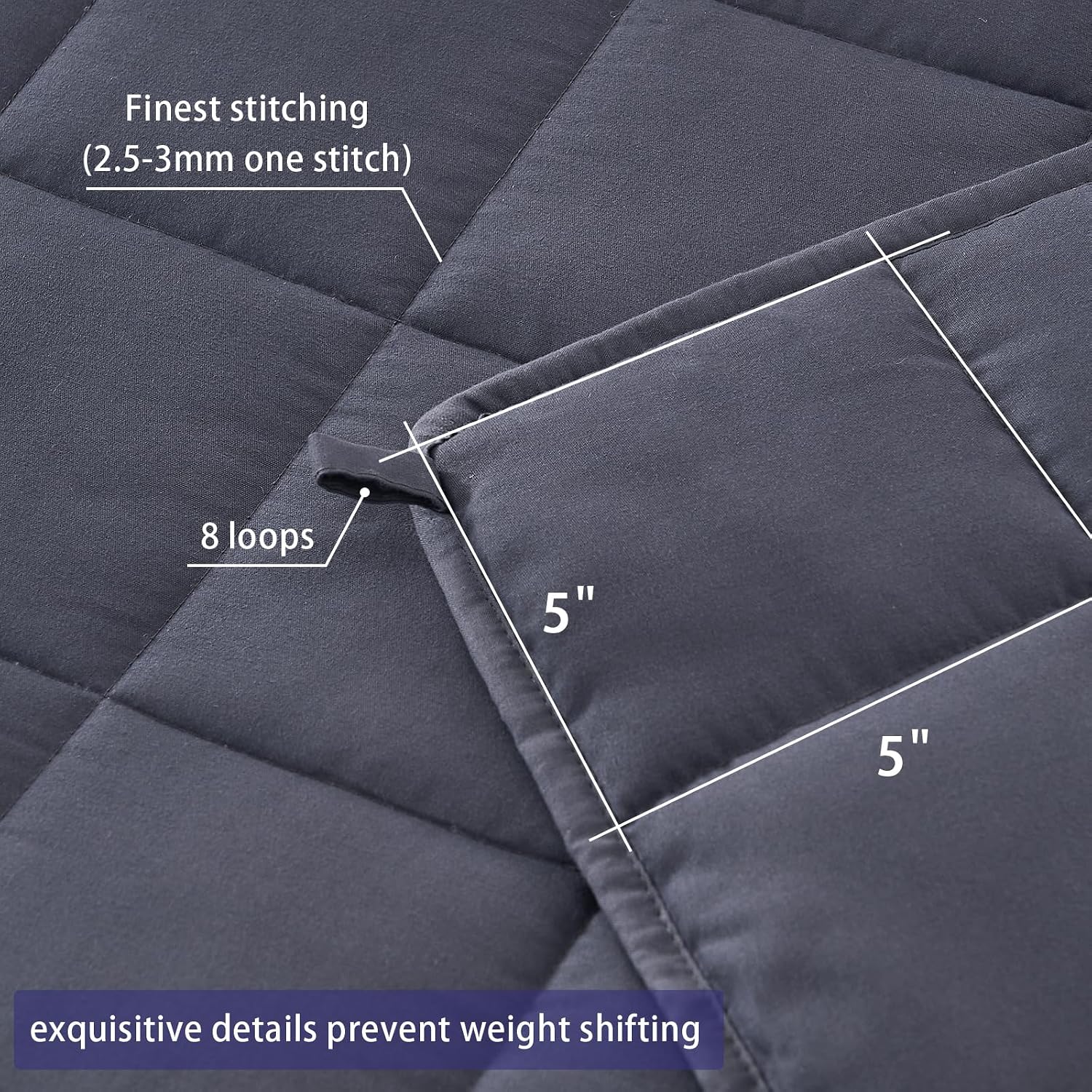 Yescool Weighted Throw Blanket for Adults 20lbs Queen Size, 60 x 80 , Grey Grey 60X80-20 lbs 4