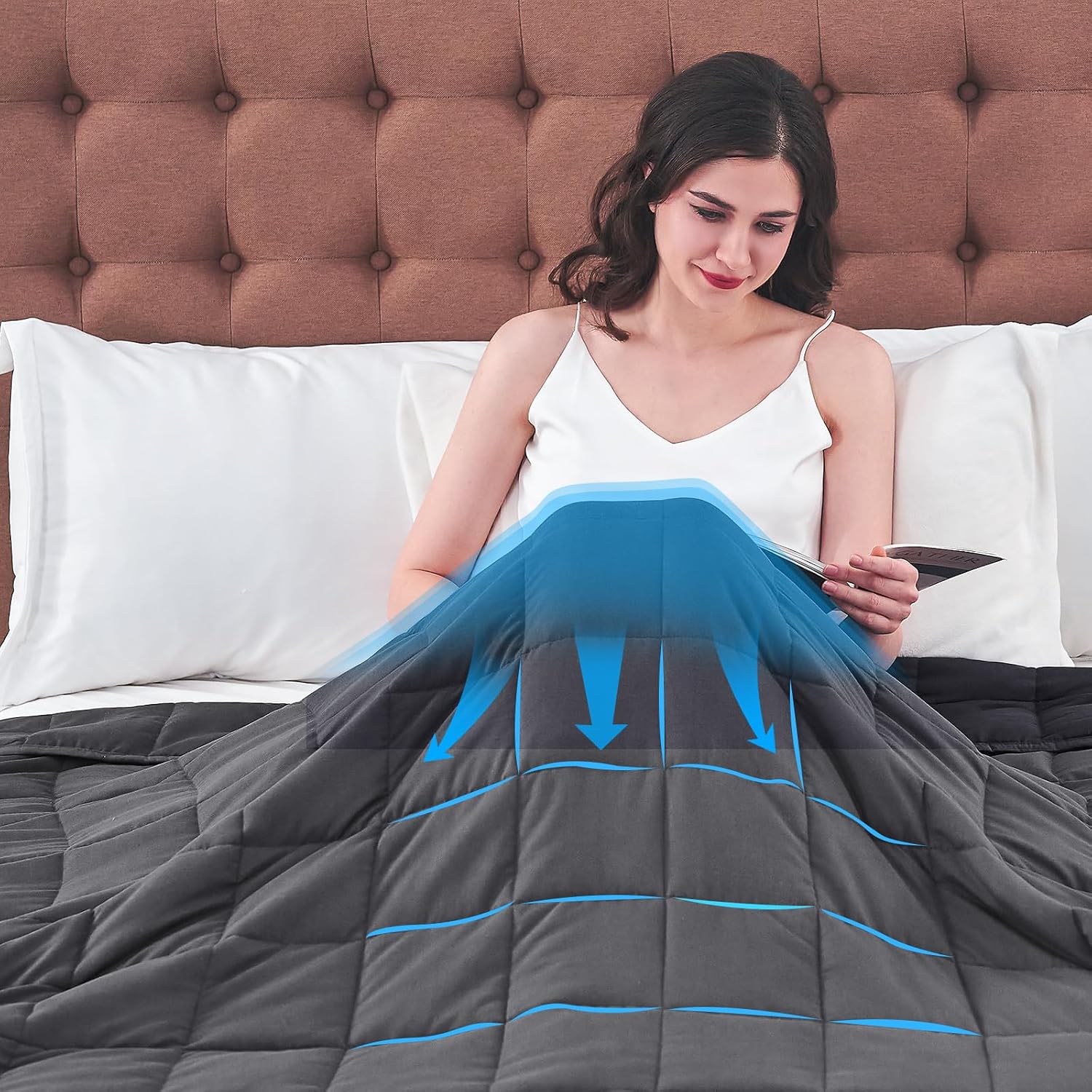 Yescool Weighted Throw Blanket for Adults 20lbs Queen Size, 60 x 80 , Grey Grey 60X80-20 lbs 8