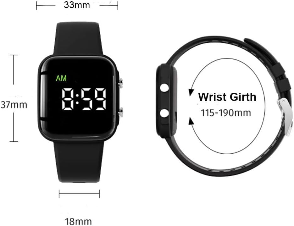 Vibrating Alarm Watch, Potty Training Wristband Rechargeable Pill Reminder Watch with Timer and 15 Daily Alarms (Light Blue 5