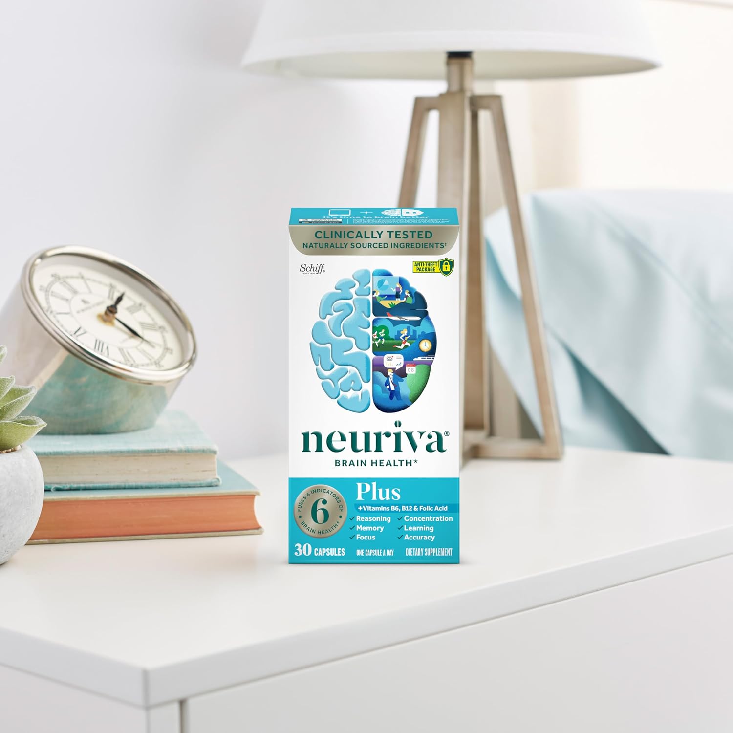 NEURIVA Plus Brain Supplement for Memory and Focus - 30 Count Capsules 30 Count (Pack of 1) 18