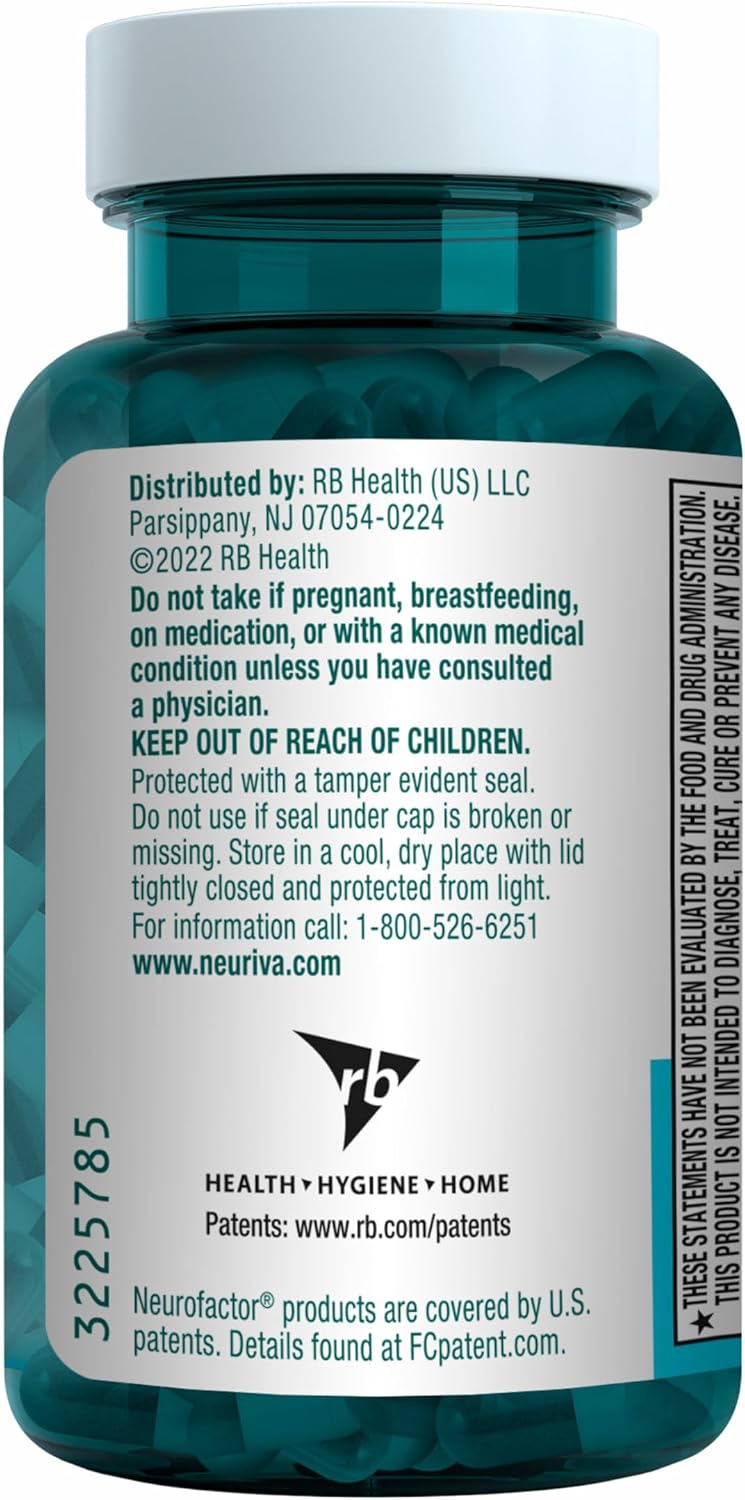 NEURIVA Plus Brain Supplement for Memory and Focus - 30 Count Capsules 30 Count (Pack of 1) 22