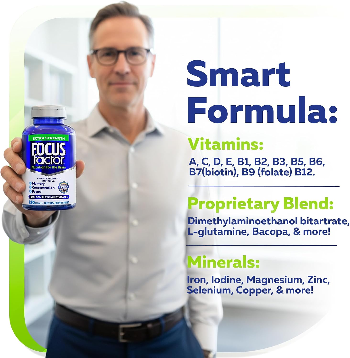 Focus Factor Adults Extra Strength, 120 Count - Brain Supplement for Memory, Concentration and Focus - Complete Multivitami 4