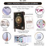 Freedom Mastery Daily Journal of Gratitude, Productivity & Habit Tracker Black Sunshine 2