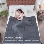 Yescool Weighted Throw Blanket for Adults 20lbs Queen Size, 60 x 80 , Grey Grey 60X80-20 lbs 2