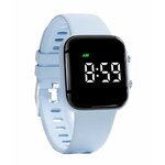Vibrating Alarm Watch, Potty Training Wristband Rechargeable Pill Reminder Watch with Timer and 15 Daily Alarms (Light Blue)