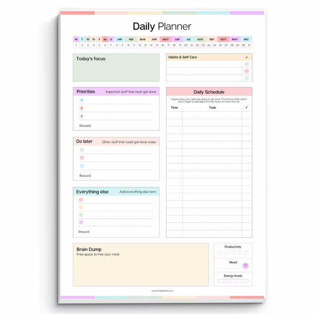 ADHD Daily Planner Notepad for Neurodivergent Adults - Productivity Daily Planner Desk Pad & Task Management to Stay Organize