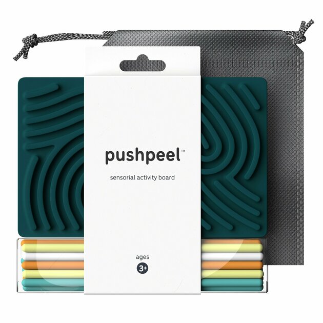 Pushpeel Sensory Activity Board: Silicone Fidget Toy for Calming, Stress, Anxiety, ADHD & Autism | Silent, No Mess | Kids 3+