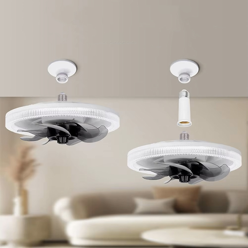 Socket Ceiling Fan Dimmable Light with Remote