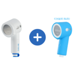 Pommeau de douche et coque bleu