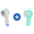 Pommeau de douche et coque turquoise