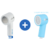 Pommeau de douche et coque bleu ciel