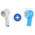 Pommeau de douche et coque bleu