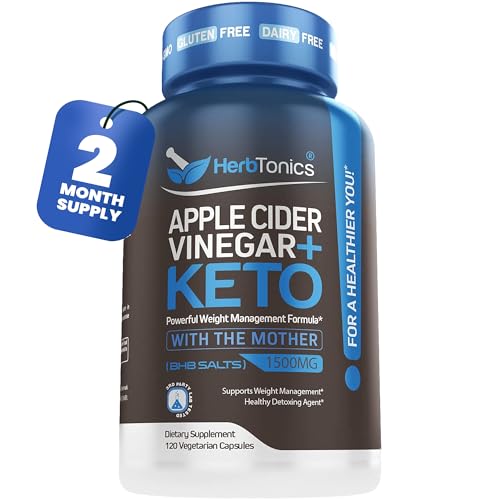 Herbtonics Apple Cider Vinegar Capsules Plus Keto BHB | Fat Burner & Weight Loss Supplement for Women & Men | Appetite Suppressant