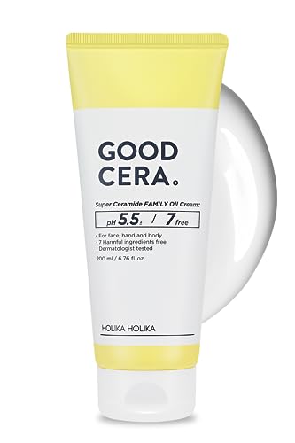 HOLIKA HOLIKA Good Cera Super Ceramide Family Oil Cream 6.76fl oz | Ceramide Moisturizer Face Cream for Women & Men | Body & Face Moisturizer for Dry Skin | Body & Face Lotion