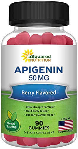 aSquared Nutrition Apigenin 50mg Gummies - Apigenin Supplement for Sleep - Natural Extract Gummy Alternative to Capsules, Pills, Powder & Tea