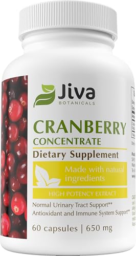 Cranberry Pills for Women 650 mg - Concentrated Cranberry Supplement Powder Extract - High Potency - Cranberry Capsules for Normal Urinary Tract Health and Normal Kidney Support