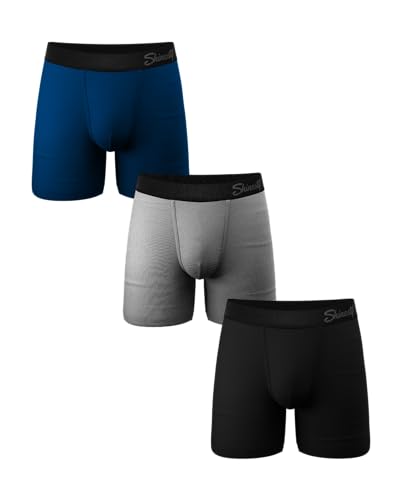 Shinesty Hammock Support Mens Underwear with Pouch | Big and Tall Underwear for Men Flyless | US XXL 3 Pack Black/Grey/Navy