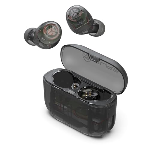 JLab Go Air Pop True Wireless Bluetooth Earbuds & Charging Case, Clear, Dual Connect, IPX4 Sweat Resistance, Bluetooth 5 Connection, 3 EQ Sound Settings Signature, Balanced, Bass Boost