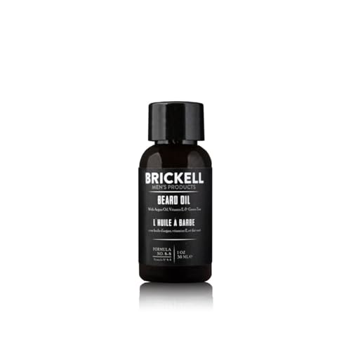 Brickell Men\'s Beard Oil for Men, Natural and Organic Argan and Jojoba Oil to Strengthen and Soften Hair, 1 Ounce, Scented